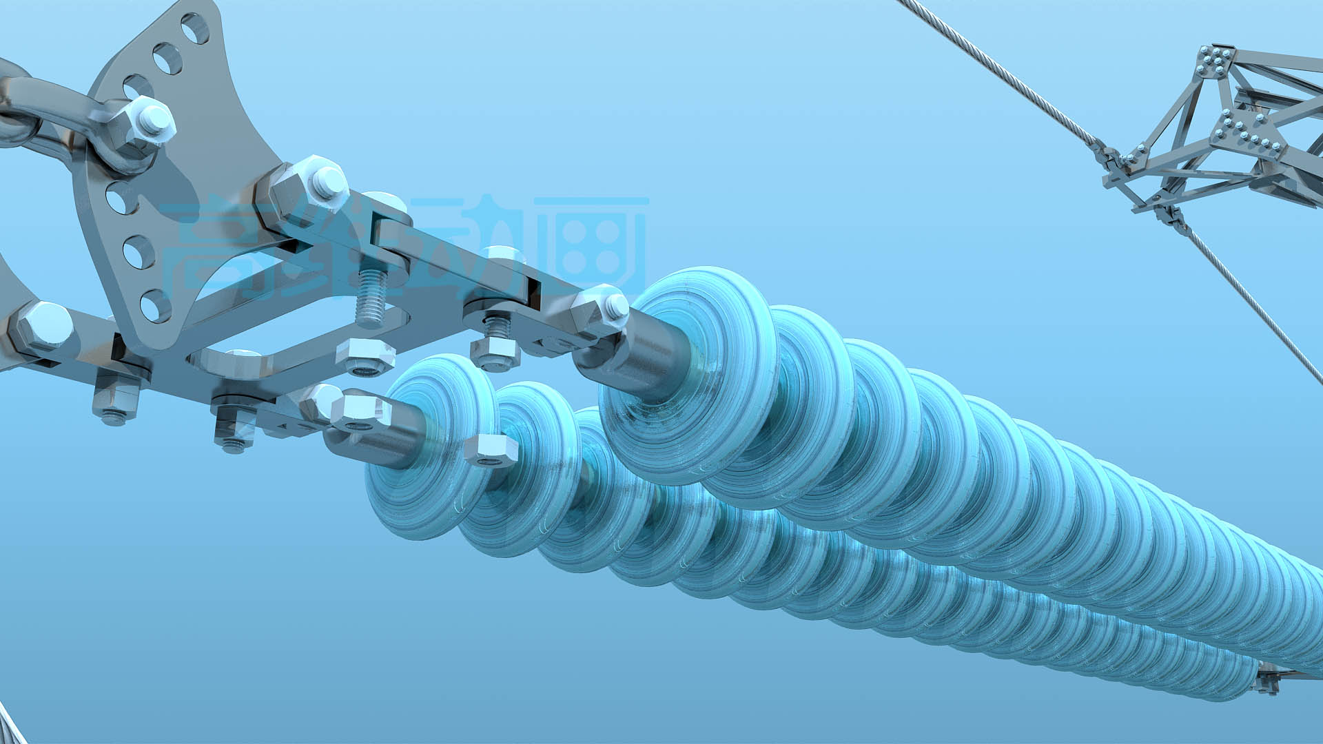 杭州市电力铁塔螺母紧固产品渲染效果图制作公司1